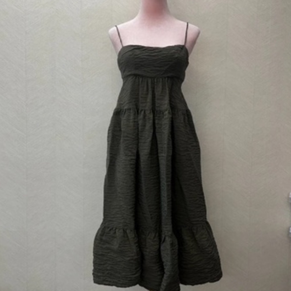 Women’s Olive Green Spaghetti Strap Maxi Dress